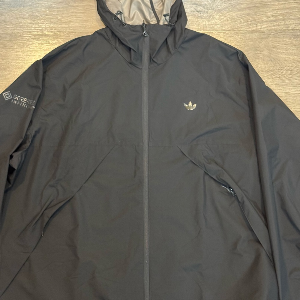 adidas Black Hooded Raincoat with GORE-TEX Infinium
